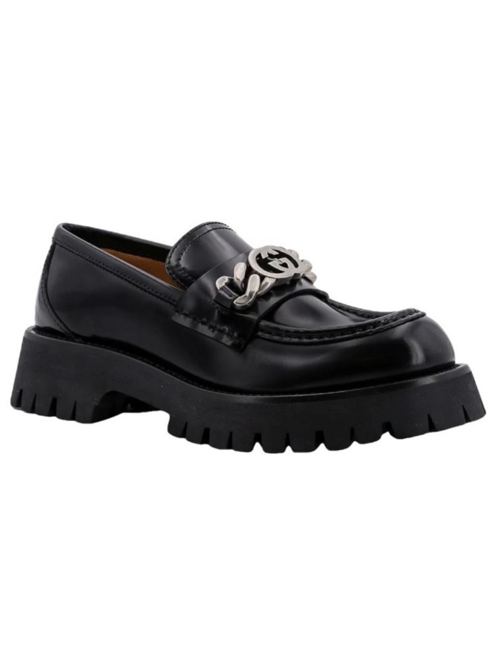 GUCCI GG logo chain chunky lug loafers